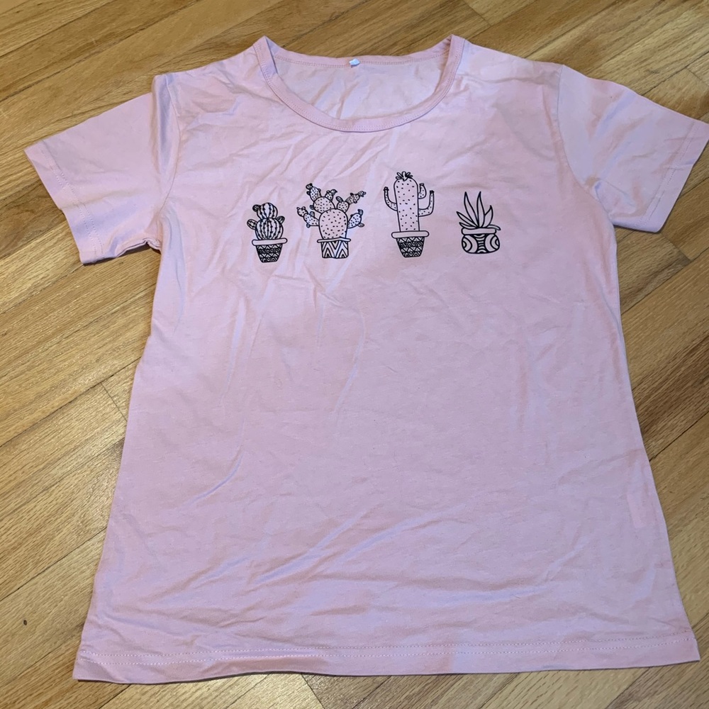 Pink Plant T-shirt, size M